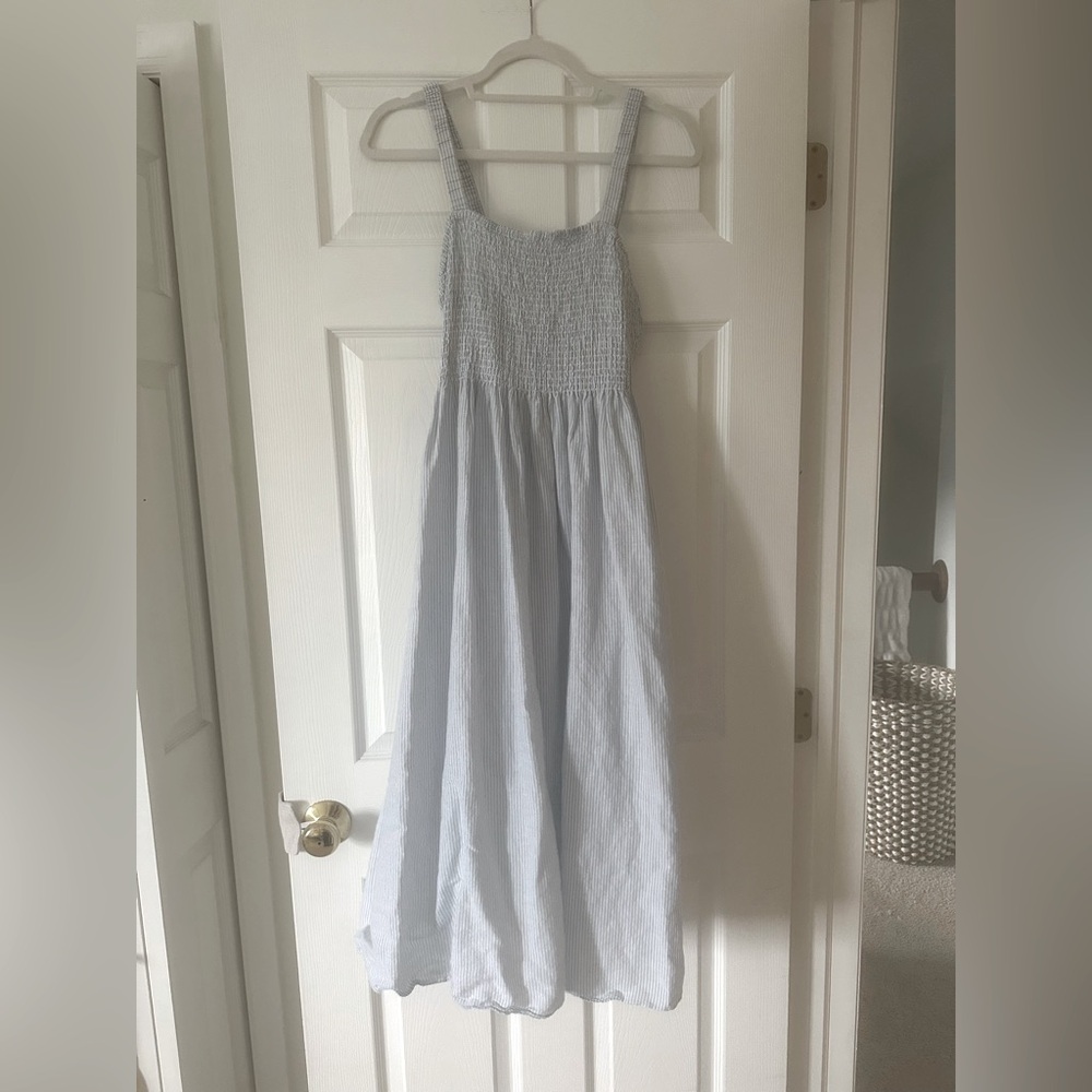Jcrew Blue and White Striped Dress Small